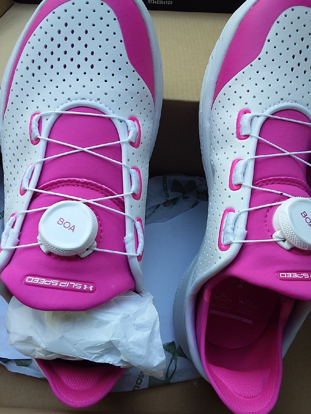 Women's Athletic Shoes in White and Hot Pink
